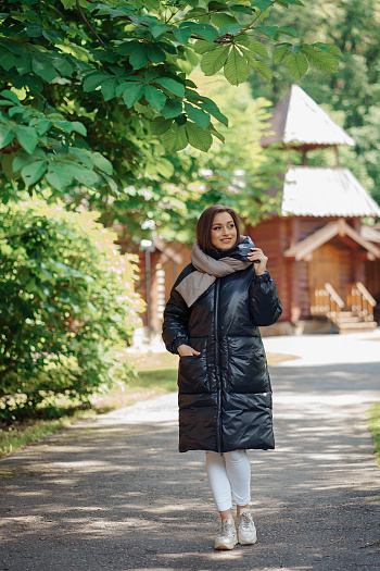 2 Куртка женская зимняя 22600  (черный/какао) 