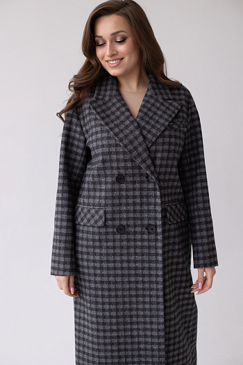 4 Пальто женское демисезонное 24102 (черно-серый)