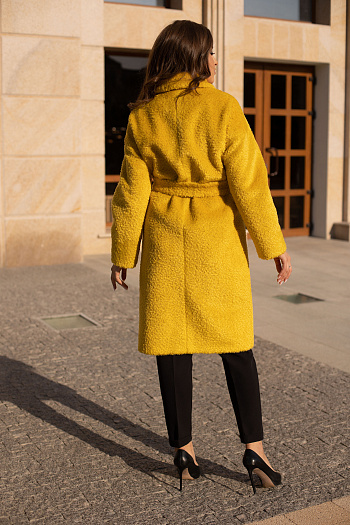 5 Пальто женское демисезонное 23909 (желтый)