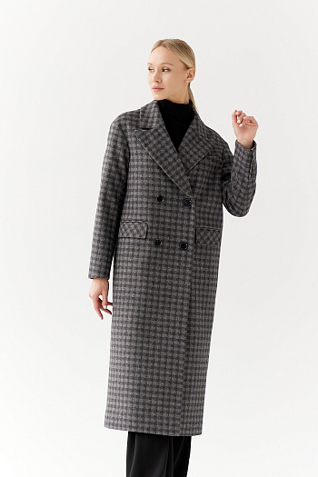 11 Пальто женское демисезонное 24102 (черно-серый)