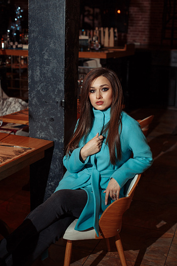 3 Пальто 19101/пояс  (лазурит) 