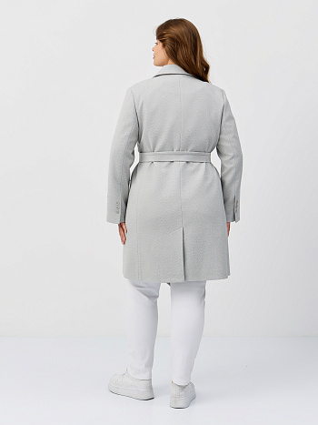 3 Пальто женское демисезонное 26897 (сильвер/ёлочка)