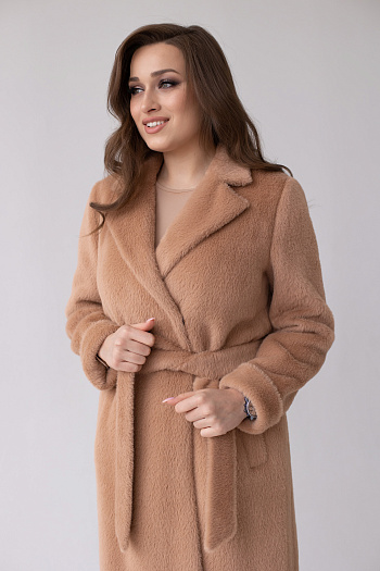 4 Пальто женское демисезонное 24106 (кэмел/тедди)