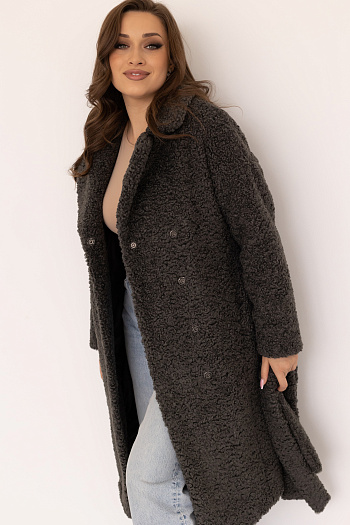 6 Шубка утеплённая 23909 (серо-зелёный)