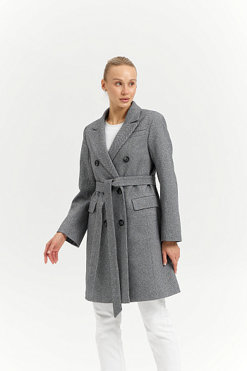 5 Пальто женское демисезонное 26897 (пепельный/ёлочка)