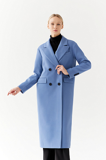 7 Пальто женское демисезонное 24102 (серо-голубой)