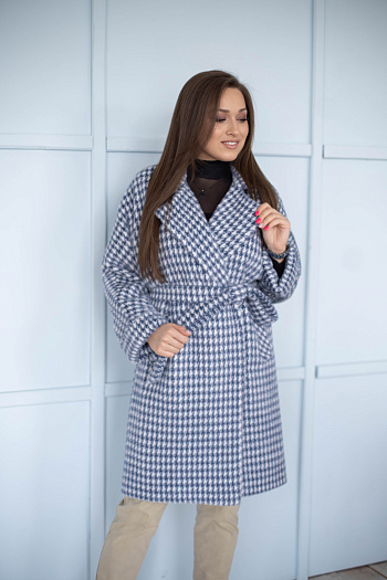 2 Пальто женское демисезонное 22480  (grey blue) 