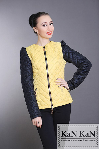 3 Куртка 16-06  (желтый-черн.стеж./черн.рукав) 