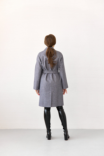 3 Пальто женское демисезонное 23220 (серый/рубчик)