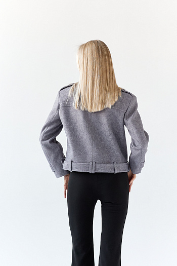 6 Полупальто женское демисезонное 25999 (серый/рубчик)