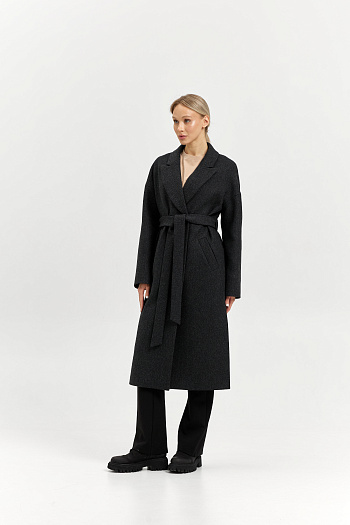 3 Пальто женское демисезонное 26820 (серый/диагональ)