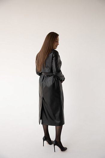 6 Плащ женский 1115 (черный/экокожа)