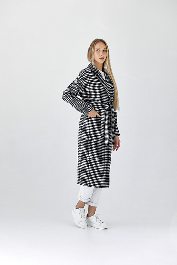 5 Пальто женское демисезонное 25550 (черно-белый)