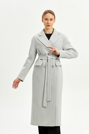 6 Пальто женское демисезонное 26102 (сильвер/ёлочка)