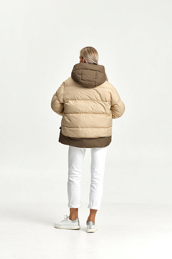 3 Пуховик женский зимний 26006 (бежевый)
