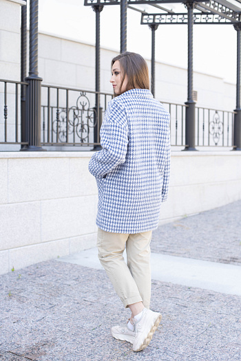 4 Пальто женское демисезонное 22520  (grey blue) 