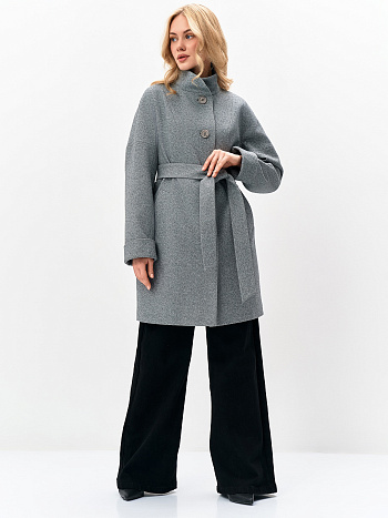 3 Пальто женское демисезонное 27101/п (пепельный/ёлочка)