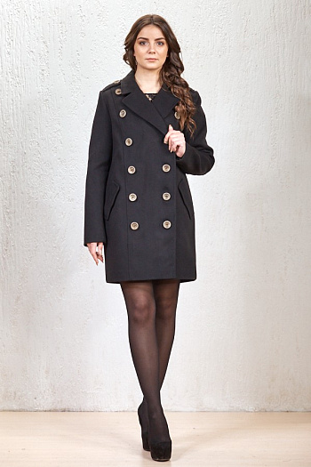 3 Пальто 18510  (черный ) 