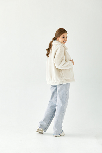 2 Дублёнка женская демисезонная  22765 (бежевый)