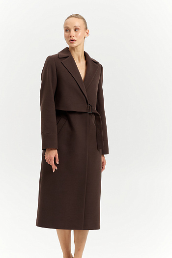 7 Пальто женское демисезонное 27105 (шоколад)