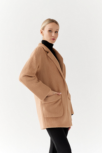 6 Пальто женское демисезонное 25520 (кэмел/тедди)