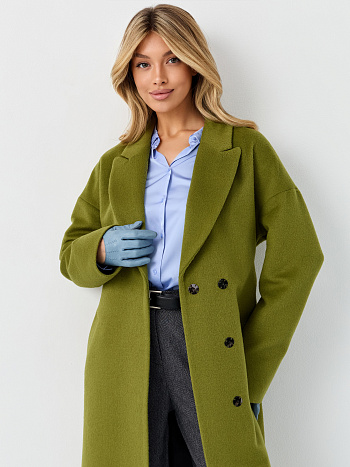 3 Пальто женское демисезонное 26820 (лайм ворсовый)