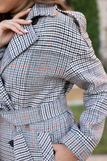 3 Пальто женское демисезонное 23540 (клетка michel)