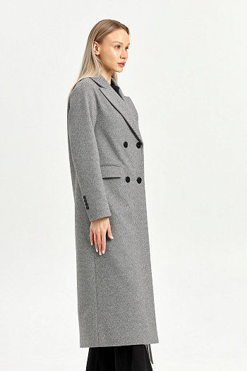 7 Пальто женское демисезонное 26102 (серый/ёлочка)