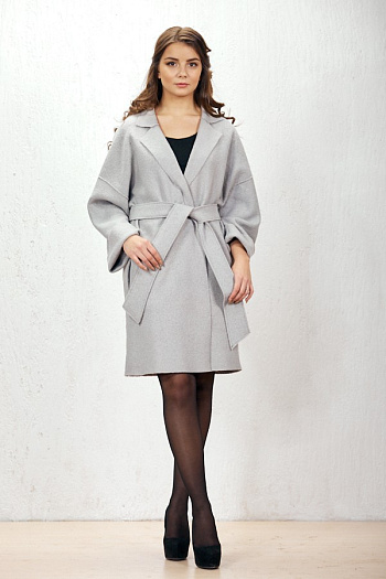 2 Пальто 19111 (серый/вареная шерсть) 