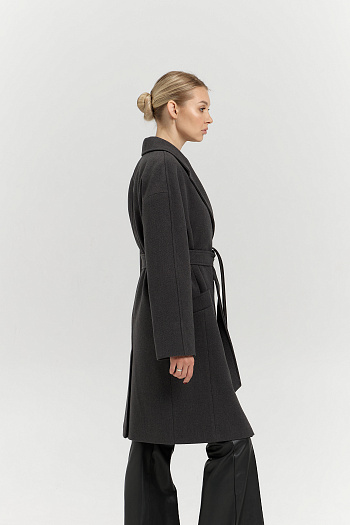 4 Пальто женское демисезонное 25885 (базальт/рубчик)