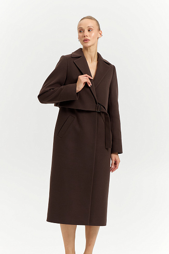 5 Пальто женское демисезонное 27105 (шоколад)