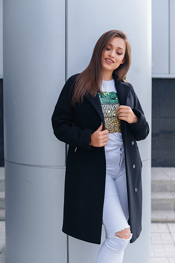 2 Пальто женское демисезонное 20990  (черный)