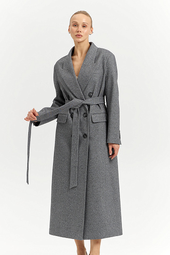 7 Пальто женское демисезонное 26830 (пепельный/ёлочка)