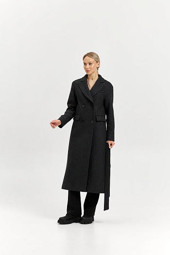 3 Пальто женское демисезонное 26102 (серый/диагональ)