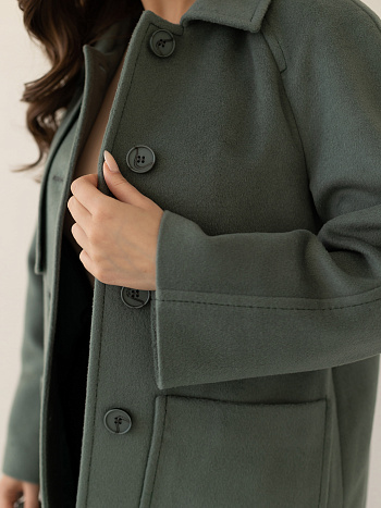 7 Пальто женское демисезонное 25010 (олива)