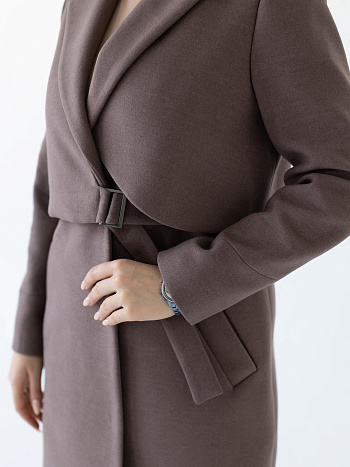 7 Пальто женское демисезонное 22105  (кофе) 