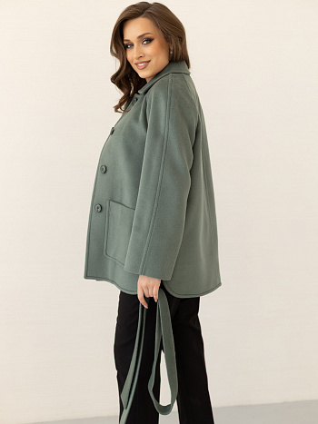 12 Пальто женское демисезонное 25010 (олива)