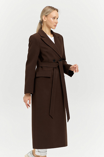 8 Пальто женское демисезонное 26895 (шоколад/рубчик)