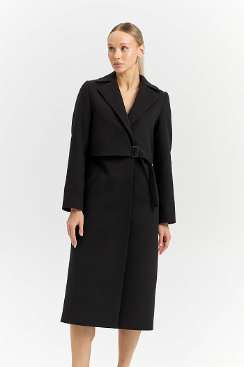 6 Пальто женское демисезонное 27105 (черный )