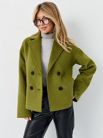 3 Пальто женское демисезонное 27332 (лайм ворсовый)