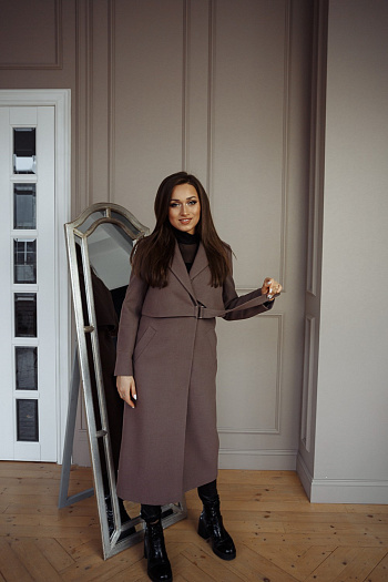 4 Пальто женское демисезонное 22105  (кофе) 