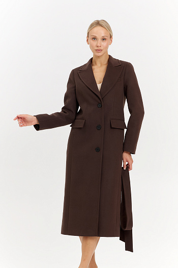 9 Пальто женское демисезонное 27210 (шоколад)