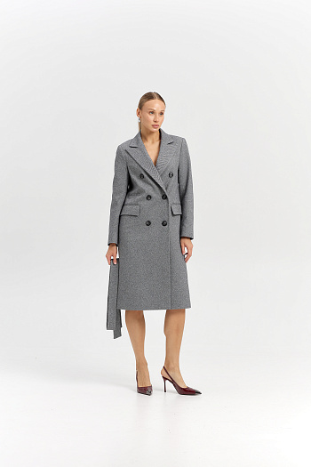 4 Пальто женское демисезонное 25775 (пепельный/ёлочка)