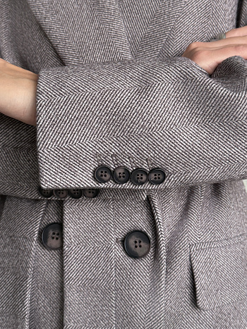 2 Пальто женское демисезонное 26830  (коричневый/ёлочка)