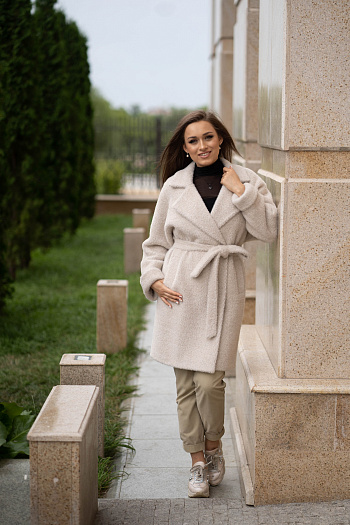 5 Пальто женское демисезонное 22480  (beige) 