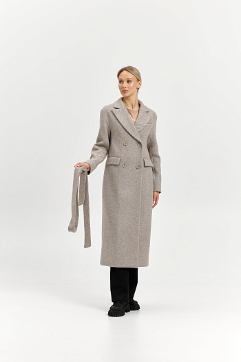 5 Пальто женское демисезонное 26102 (бежевый/диагональ)