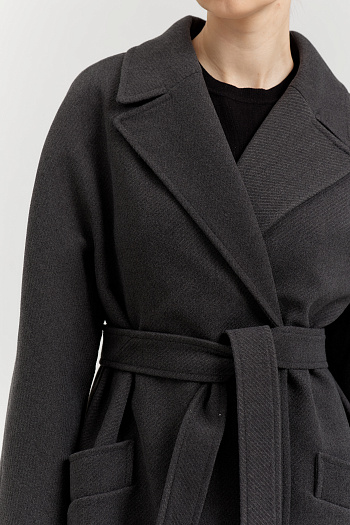 7 Пальто женское демисезонное 25885 (базальт/рубчик)