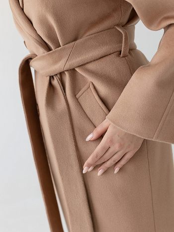 6 Пальто женское демисезонное 23220 (кэмел/ворсовая ткань)