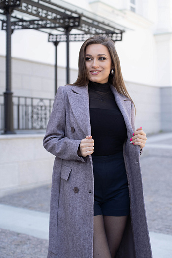 2 Пальто женское демисезонное 22510  (браун) 