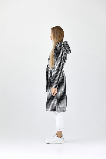 5 Пальто женское демисезонное 25020 (черно-белый)